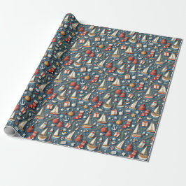Nautical Christmas Gift Wrapping Paper Cadeaupapier