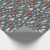 Nautical Christmas Gift Wrapping Paper Cadeaupapier (Hoek)