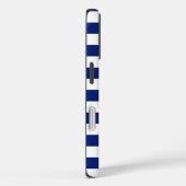 Nautical Chrome Anchor on Navy Stripes Print Case-Mate iPhone Case (Achterkant / Rechts)