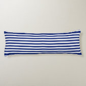 Nautical Chrome Anchor on Navy Stripes Print Lichaamskussen (Achterkant)