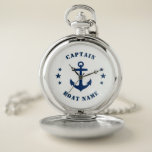 Nautical Classic Anchor Kapitein Boat of Name Navy Zakhorloge<br><div class="desc">Een Nautical Classic Ship Anchor met Kapitein Rank of andere titel en Jouw naam of Boat Name op een stijlvolle poot Watch. Deze gepersonaliseerde Pocket Watch zal niet alleen tijd,  maar ook een leuk gespreksartikel zijn. Ideaal voor Vaderdag,  maar ook voor elke gelegenheid.</div>