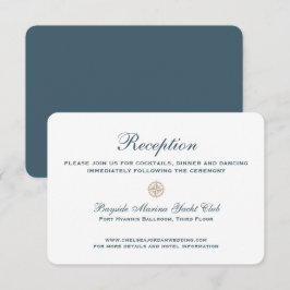 Nautical Classic Compass Roos | Huwelijksreceptie Kaart