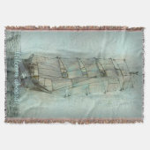 Nautical Classic Ship (blauw) Deken (Voorkant)