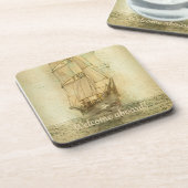 Nautical Classic Ship (neutraal) Bier Onderzetter (Linkerzijde)