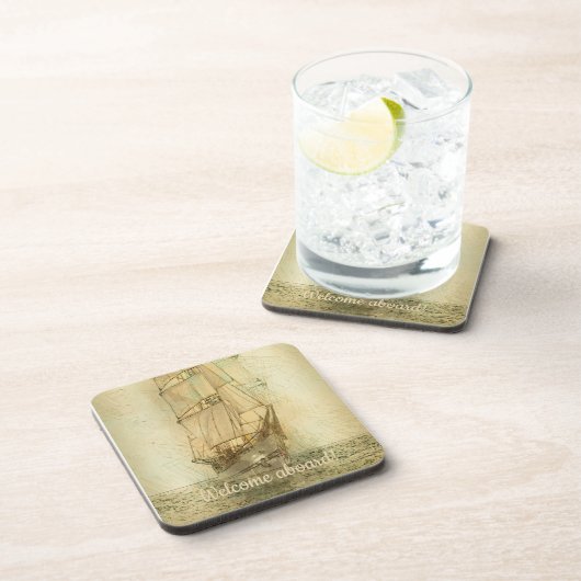 Nautical Classic Ship (neutraal) Bier Onderzetter (Rechterzijde)