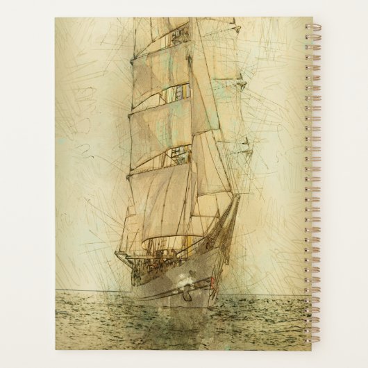 Nautical Classic Ship (neutraal) Planner (Achterkant)