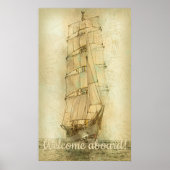 Nautical Classic Ship (neutraal) Poster (Voorkant)