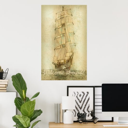 Nautical Classic Ship (neutraal) Poster (Thuiskantoor)