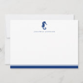Nautical Coast Navy Seahorse Note Kaart Notitiekaartje (Voorkant)
