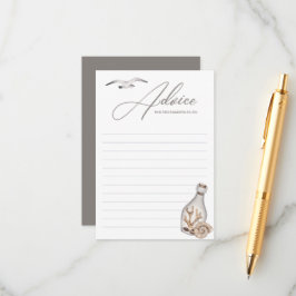 Nautical Coastal Baby shower Advice Card Advieskaart