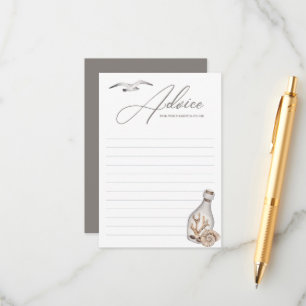 Nautical Coastal Baby shower Advice Card Advieskaart