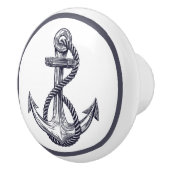 Nautical Coastal Beach House Grey Ship Anchor Keramische Knop (Rechts)