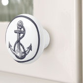 Nautical Coastal Beach House Grey Ship Anchor Keramische Knop