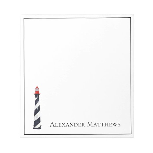 Nautical Coastal Beach Lighthouse gepersonaliseerd Notitieblok (Voorkant)