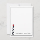 Nautical Coastal Beach Lighthouse gepersonaliseerd Notitiekaartje (Voorkant)