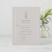 Nautical Coastal Bell Tower Formal Wedding RSVP (Staand voorkant)