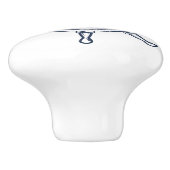 Nautical Coastal Blue Beach House Boat Ship Wheel Keramische Knop (Zijkant)