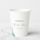 Nautical Coastal Blue Shell Summer Vrijgezellenfee Papieren Bekers (Voorkant)