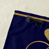 Nautical Coastal Couple Mrs. Wedding navy blue gol Strandlaken (In situ)