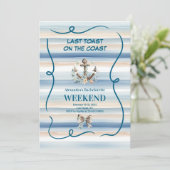 Nautical Coastal Cowgirl Anchor Bachelorette Kaart (Staand voorkant)