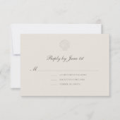 Nautical Coastal Ecru Shell Formeel Huwelijksantwo (Voorkant)