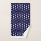 Nautical Coastal Navy Blue Captain Sailboat Bad Handdoek (Handdoek)