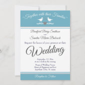 Nautical Coastal Navy Blue Sandpiper Wedding Kaart (Voorkant)