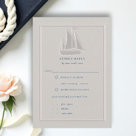 Nautical Coastal Sailboat Formal Wedding RSVP