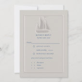 Nautical Coastal Sailboat Formal Wedding RSVP (Voorkant)
