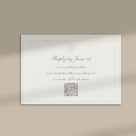 Nautical Coastal Shell Modern Classic QR Wedding RSVP Kaartje