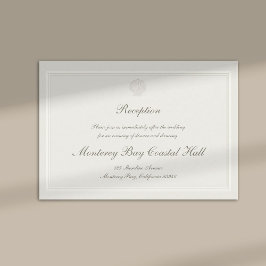 Nautical Coastal Shell Modern Classic Wedding Informatiekaartje