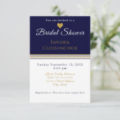 Nautical Coastal Vrijgezellenfeest marine Blue Hea Kaart (Staand voorkant)