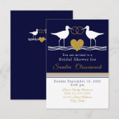 Nautical Coastal Vrijgezellenfeest Navy Blue Sandp Kaart (Voorkant / Achterkant)