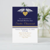 Nautical Coastal Vrijgezellenfeest Navy Blue Shell Kaart (Staand voorkant)