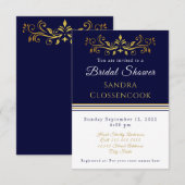 Nautical Coastal Vrijgezellenfeest Navy Blue Weddi Kaart (Voorkant / Achterkant)