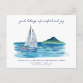 Nautical Coastal Waterverf Kerstmis Kaart (Voorkant)