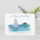 Nautical Coastal Waterverf Kerstmis Kaart (Staand voorkant)