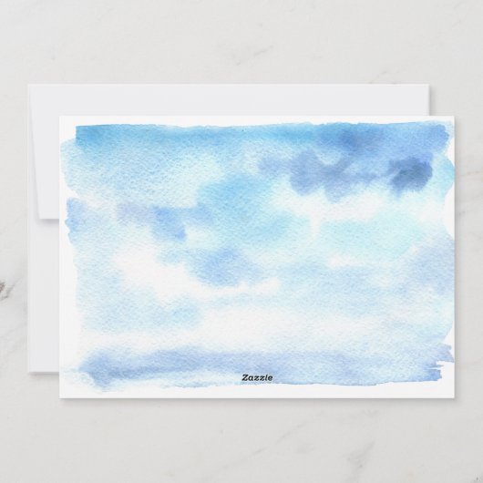 Nautical Coastal Waterverf Kerstmis Kaart (Achterkant)