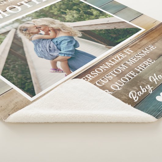 Nautical Coastal Wood Godmother Dank u Custom Sherpa Deken (3/4)