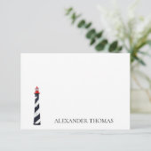 Nautical Coastal Zwart-wit Vuurtoren (Staand voorkant)