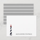 Nautical Coastal Zwart-wit Vuurtoren (Voorkant / Achterkant)