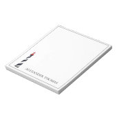 Nautical Coastal Zwart-wit Vuurtoren Notitieblok (Linkerzijde)