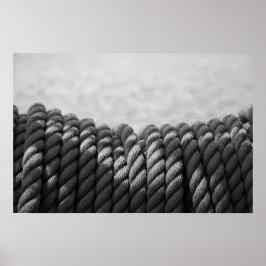 Nautical Coil (zwart en wit) Poster