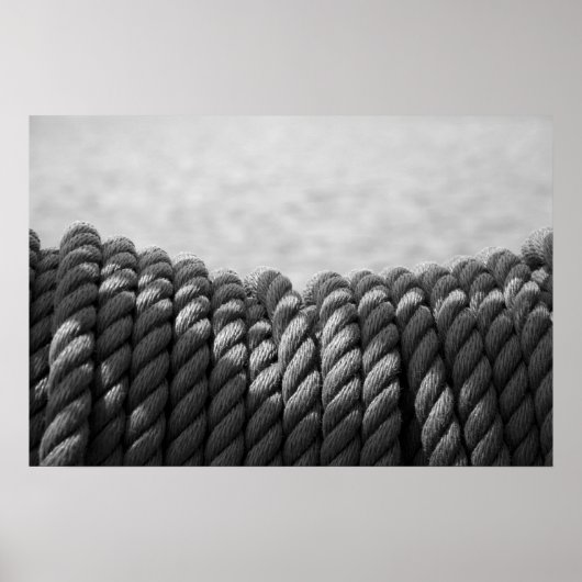 Nautical Coil (zwart en wit) Poster (Voorkant)
