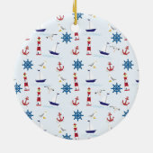 Nautical Collage Keramisch Ornament (Achterkant)