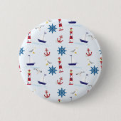 Nautical Collage Ronde Button 5,7 Cm (Voorkant)