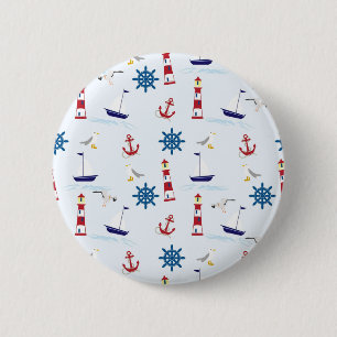 Nautical Collage Ronde Button 5,7 Cm