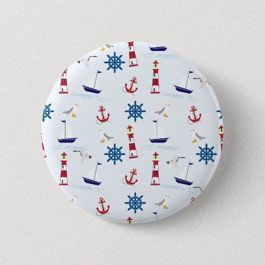 Nautical Collage Ronde Button 5,7 Cm (Voorkant)