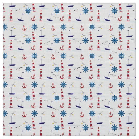 Nautical Collage Stof (Swatch)
