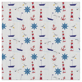 Nautical Collage Stof
